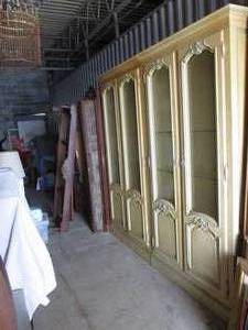 lot 21 image: VINTAGE  French Provincial 2-Sections-Double Glass Door China Cabinets, By Baker Furniture Co.