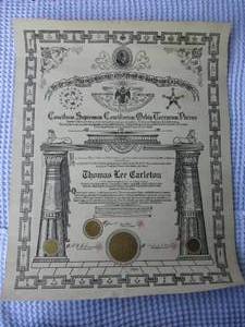 lot 7 image: FREEMASON Document-Dated The Thirteenth Day Of November,1930 For Thomas Lee Carleton At The Age Of 29-Years Old.