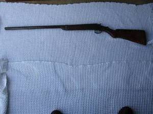 lot 13 image: Vintage Single Shot, 12-Ga. Shotgun by Volunteer Gun Co. Stamped C J 15, Barrel is about 29 Long, Stock need repair.