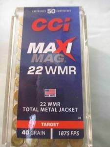 lot 55 image: 4- 50-Rounds Of - 22 MAGS-CCI MAXI MAG, 22-WMR - MAG, 40-Gr. TMJ Cartridges, 200 Rounds Total