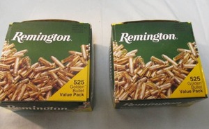 lot 75 image: 2-Boxes Of Remington Golden Bullet, 22-LR, 36-Gr. Cartridges, Brass Plated, Hollow Points, 525-Rounds Per Box