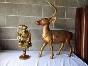 lot 47 image: LOT-Burmese Buddha Statue, And Burmese Deer