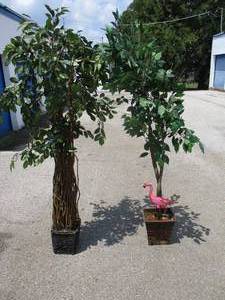 lot 64 image: 2-Fake Trees, Both About 6-Ft Tall