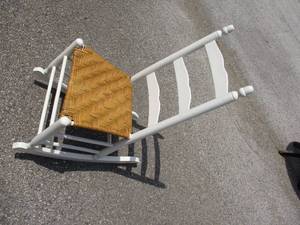 lot 72 image: Small Wicker and White Rocking Chair