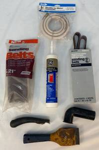 lot 71 image: FLEXIBLE ICE MAKER CONNECTION, SANDING PAPER, SCRAPERS, AND MISCELLANEOUS ITEMS