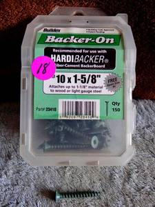 lot 18 image: BACKER-ON HARDIBACKER SCREWS - #10 X 1 58 - SQUARE DRIVE