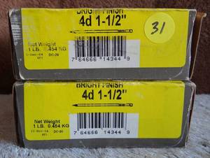 lot 31 image: 2 BOXES 4D 1 12  BRIGHT FINISH NAILS