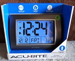 lot 38 image: ACURITE ATOMIC ALARM CLOCK - NEW IN BOX