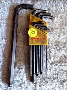 lot 70 image: ASSORTMENT OF ALLEN WRENCHES AS SHOWN