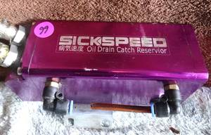 lot 99 image: ALUMINUM RACING TURBO ENGINE OIL LINE CATCH RESERVOIR