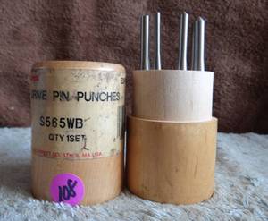 lot 108 image: LOT OF 6 DRIVE PIN PUNCHES IN STORAGE BOX