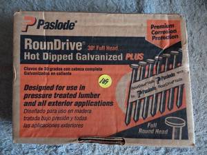 lot 109 image: BOX OF PASLODE ROUNDRIVE NAILS AS SHOWN