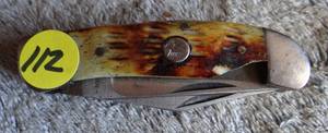 lot 112 image: VINTAGE 2 BLADE POCKET KNIFE