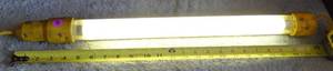 lot 129 image: LUMAPRO 6X971 - Fluorescent Hand Lamp, 15 W Lamp Watts, 25 ft Cord Length, Yellow - TESTEDWORKS