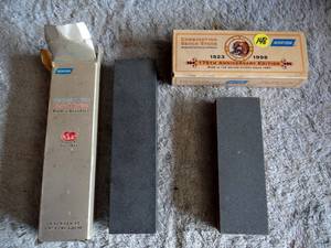 lot 148 image: PAIR OF SHARPENING STONES AS HOWN