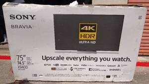 lot 227 image: Sony XBR-75X940D BRAVIA XBR X940D Series - CRACKED SCREEN DAMAGED IN TRANSIT - FOR PARTS OR REPAIR