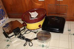 lot 175 image: George Foreman Grill, Rival Crock Pot, GE Waffle Maker, Induction Cooking Base
