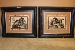 lot 58 image: Pair of Framed and Matted Horse Prints