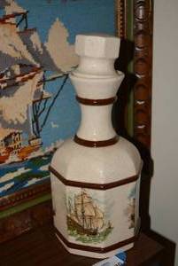 lot 30 image: Sailing Ship Embroidered Wall Art and and Decanter