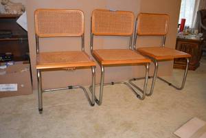 lot 37 image: 3 Vintage Cane Chairs, see pictures, Some need repair