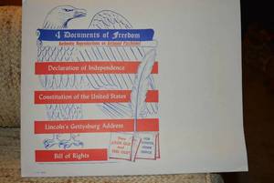 lot 95 image: 4 Documents of Freedom, Reproductions on Antiqued Parchment