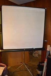 lot 84 image: Vintage Tower Projector Screen, Small Tear at Top