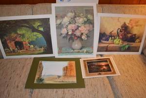 lot 92 image: Unframed Art Prints as shown