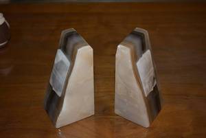 lot 94 image: Stone Cut and Polished Book Ends