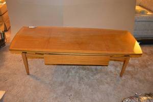 lot 90 image: Hand Made SOLID WALNUT Coffee Table with Custom Cut Glass Top, Matches Lot 80 and 85