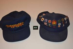 lot 109 image: Caps and Train Pins, See pictures