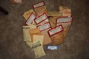 lot 130 image: Large quantity of balsa wood RR Ties and wood, magna-matic and 5 couplers