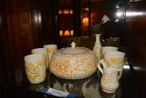 lot 149 image: Hand made cup and serving set see pics