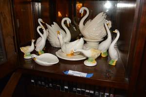 lot 150 image: Set of Swans and duck figurines and more