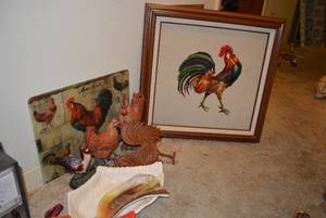 lot 224 image: Rooster  and chicken lot