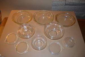 lot 210 image: Pyrex Bowls and Misc. Lids