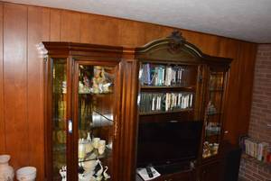 lot 144 image: Entertainment Cabinet, can be used Separately or as a whole, Top piece lifts off separately, CONTENTS NOT INCLUDED Matches Lot 143 and Lot 148