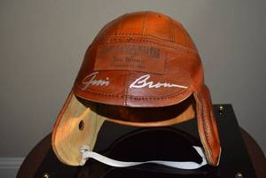 lot 2 image: Jim Brown Signed Leather Football Helmet, Marked Doak Walker Legends Award, Jim Brown February 15, 2013