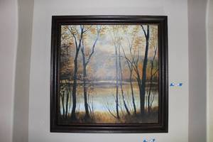 lot 24 image: Peaceful River Framed Print, 42 x 42