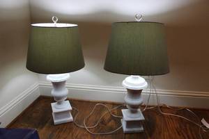 lot 32 image: Marble Based Table Lamps, 2 Total