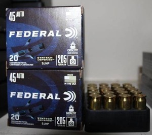lot 69 image: Ammo 3 boxes of 45 Auto 2 Federal