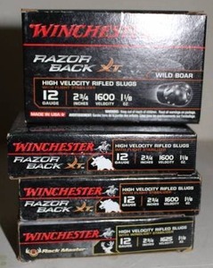 lot 80 image: Ammo 4 Boxes of Winchester 12 gauge Slugs see pics