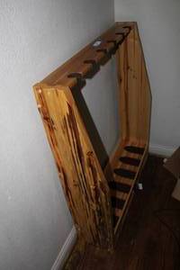 lot 89 image: Wooden Gun Rack for 6 guns and under storage