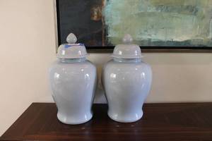lot 93 image: Two Lidded Cannisters, 12w x 20 tall