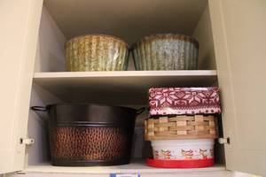 lot 132 image: Metal Bins for Storage or Serving Items
