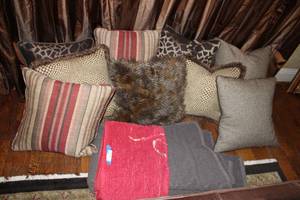 lot 158 image: Decorative Throw Pillows and Blanket