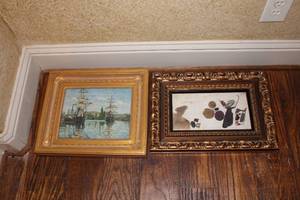 lot 177 image: Two Small Canvas Transfers One marked Nov. 28, 1956 and the other The Siene Rouen