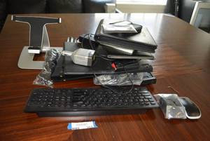 lot 353 image: Misc. Electronics Keyboard, Mouse, Tablet Case, Chargers