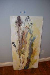 lot 295 image: Canvas Painting Santa Fe Rain by Melinda Scott signed by artist