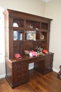 lot 316 image: Ethan Allen Buckley Bookcase Credenza, 74W x 84H x 24 D