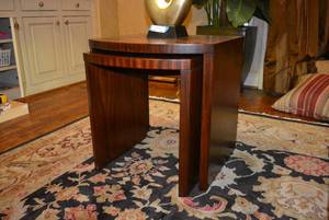 lot 145 image: Pair of Ethan Allen Nesting End Tables, (One has Watermark)